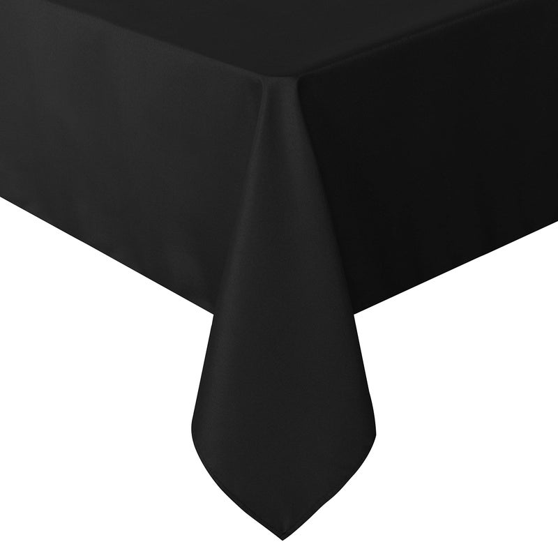 sancua Rectangle Tablecloth - 90 x 132 Inch - Water Resistant Spill Proof Washable Polyester Table Cloth, Decorative Fabric Table Cover for Dining Tables, Buffet Parties and Camping, Black - Image 1